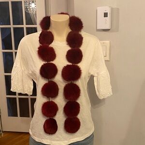 Lindor real fur pompom collar scarf